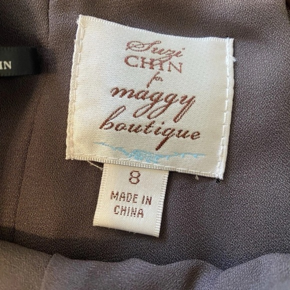 Suzy Chin for Maggy Boutique Greyish Cocktail Dress Size 8 NWT - Picture 2 of 6